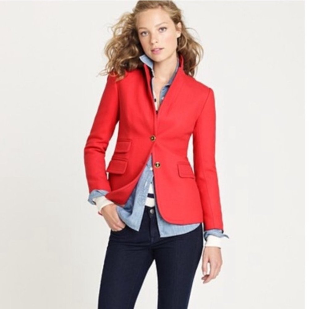 J. Crew Double Serge Wool Hacking Blazer Jacket 2